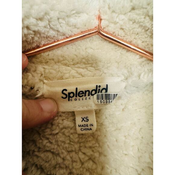 SPLENDID Earhart Brown Faux Leather Aviator Collar Jacket Size Extra Small - Picture 12 of 16